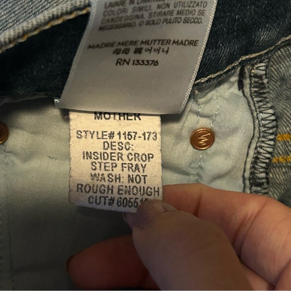 Mother Jeans Insider Crop Step Fray Not Rough Enough Blue Denim Women's Size 30 - Picture 9 of 15